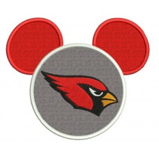 Arizona Cardinals Mickey Mouse Applique Embroidery Design